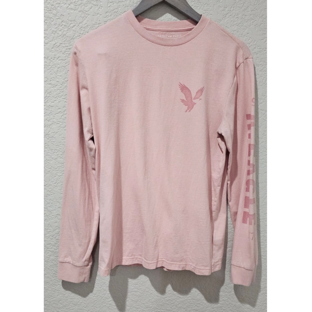 AMERICAN EAGLE men's salmon pink long sleeve